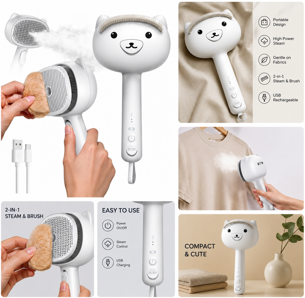 Steam Grooming Brush for Dogs & Cats