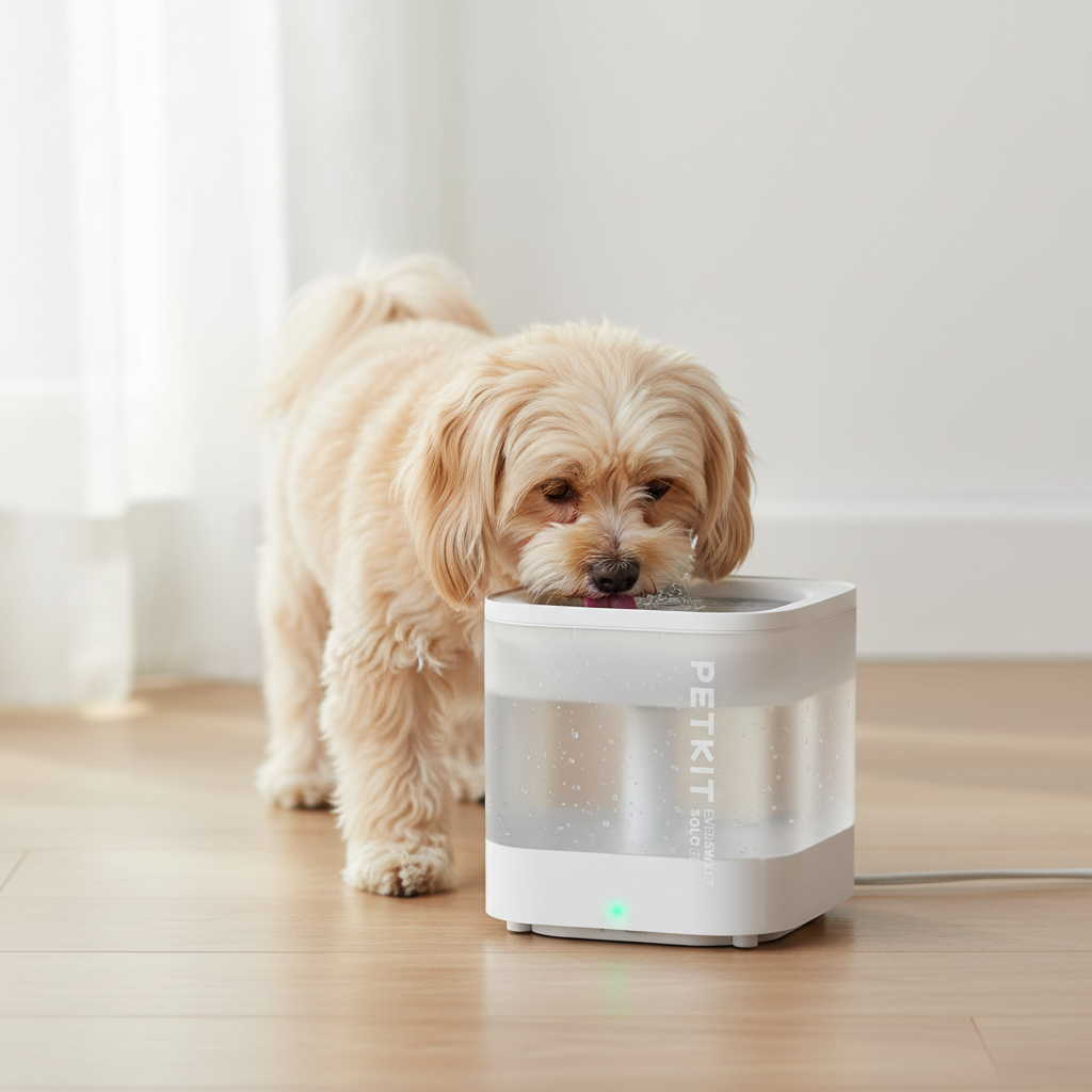 Chien buvant à la fontaine PETKIT