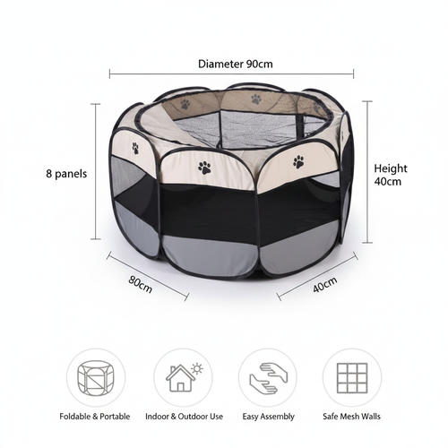 Parc pliable pour animaux – dimensions et mode d'emploi